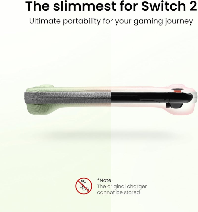 Tomtoc Slim Carrying Case for Nintendo Switch 2 Model 2025, Odorless Felt Protective Hard Shell with 12 Game Card Slots, Portable Travel Storage Case with Original Patent and Military Grade Protection - Image 3